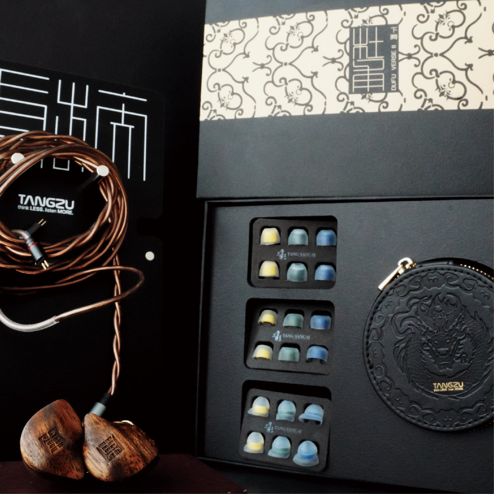 TANGZU Du Fu 2 Hybrid IEM | Titanium Dynamic + Dual Balanced Armature | Ebony & Brass Housing