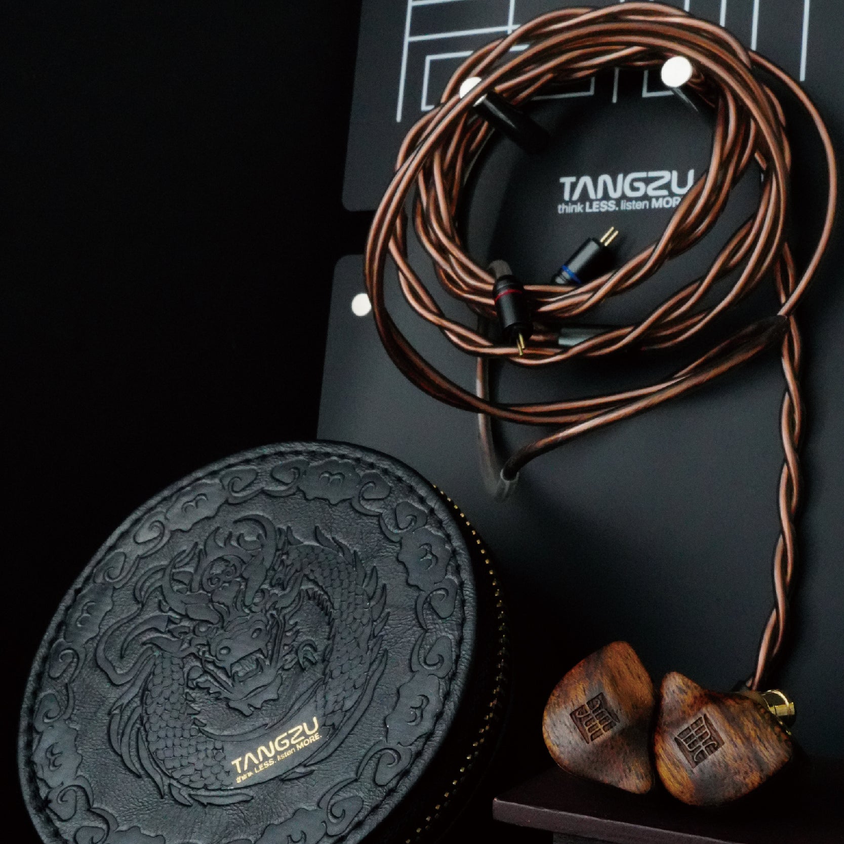 TANGZU Du Fu 2 Hybrid IEM | Titanium Dynamic + Dual Balanced Armature | Ebony & Brass Housing