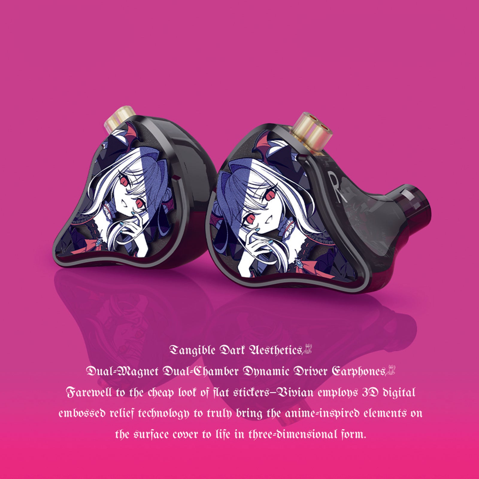 CVJ VIVIAN IEM Earphones | HiFi In-Ear Monitors with 3D Anime Faceplate & Dual-Magnet Driver