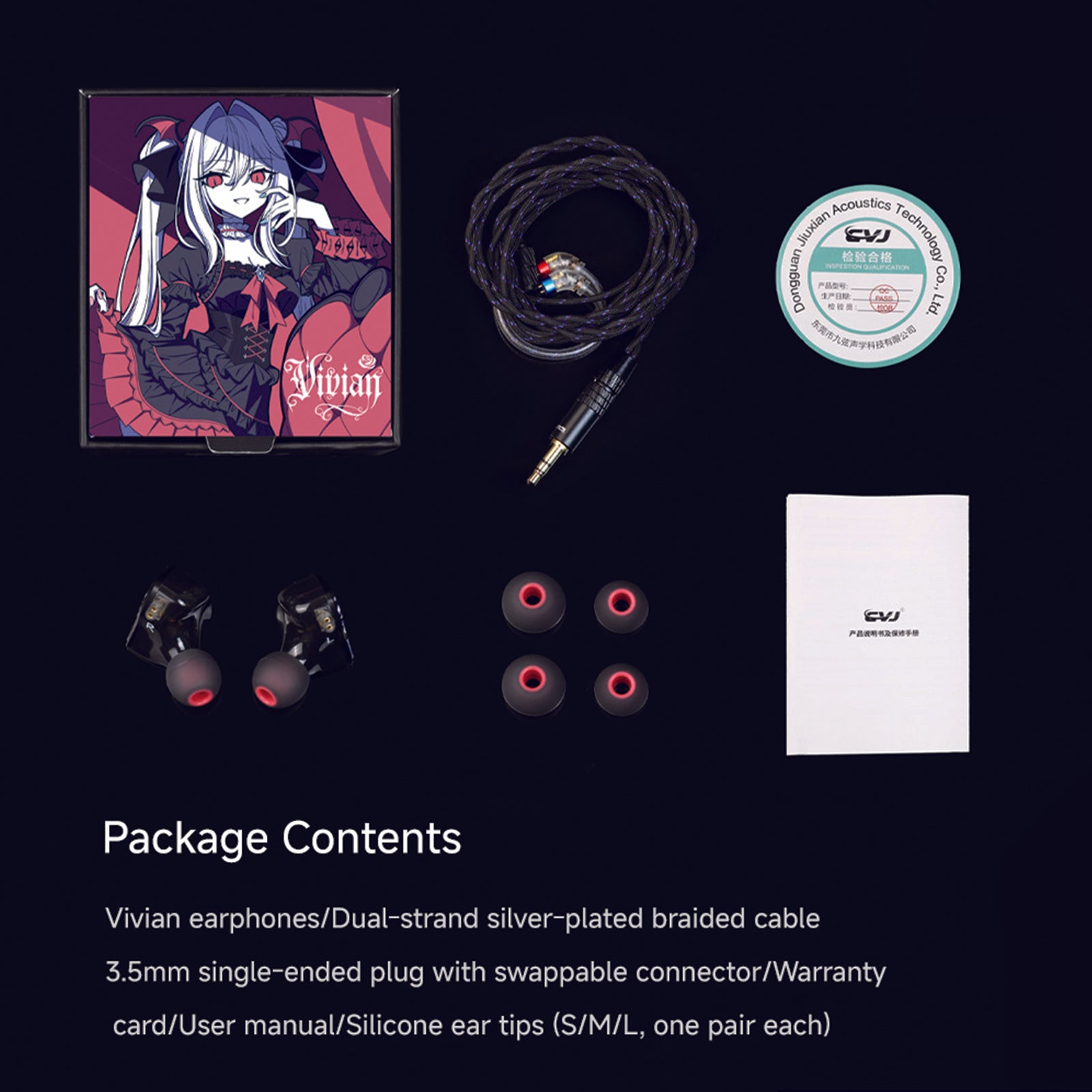 CVJ VIVIAN IEM Earphones | HiFi In-Ear Monitors with 3D Anime Faceplate & Dual-Magnet Driver