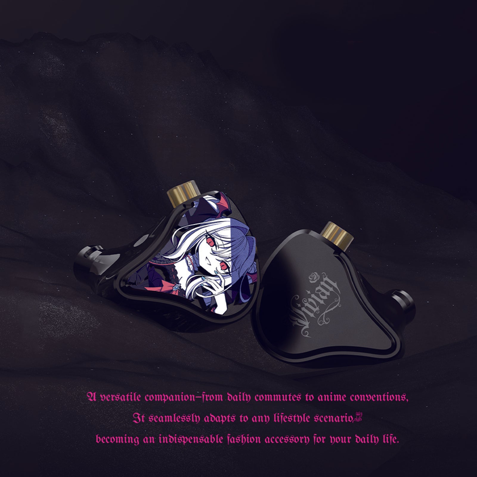 CVJ VIVIAN IEM Earphones | HiFi In-Ear Monitors with 3D Anime Faceplate & Dual-Magnet Driver