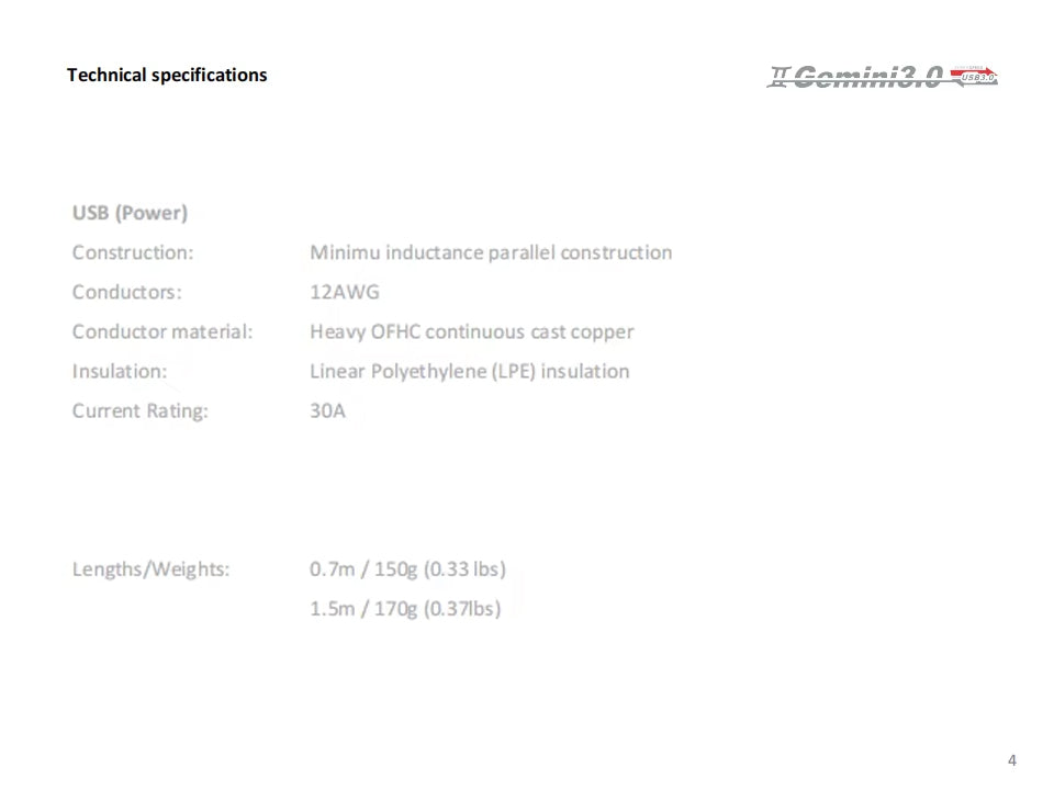 iFi Gemini 3.0 USB Audio Cable – Dual-Head Design, EMI/RFI Shielding, High-Speed Signal & Power Transmission