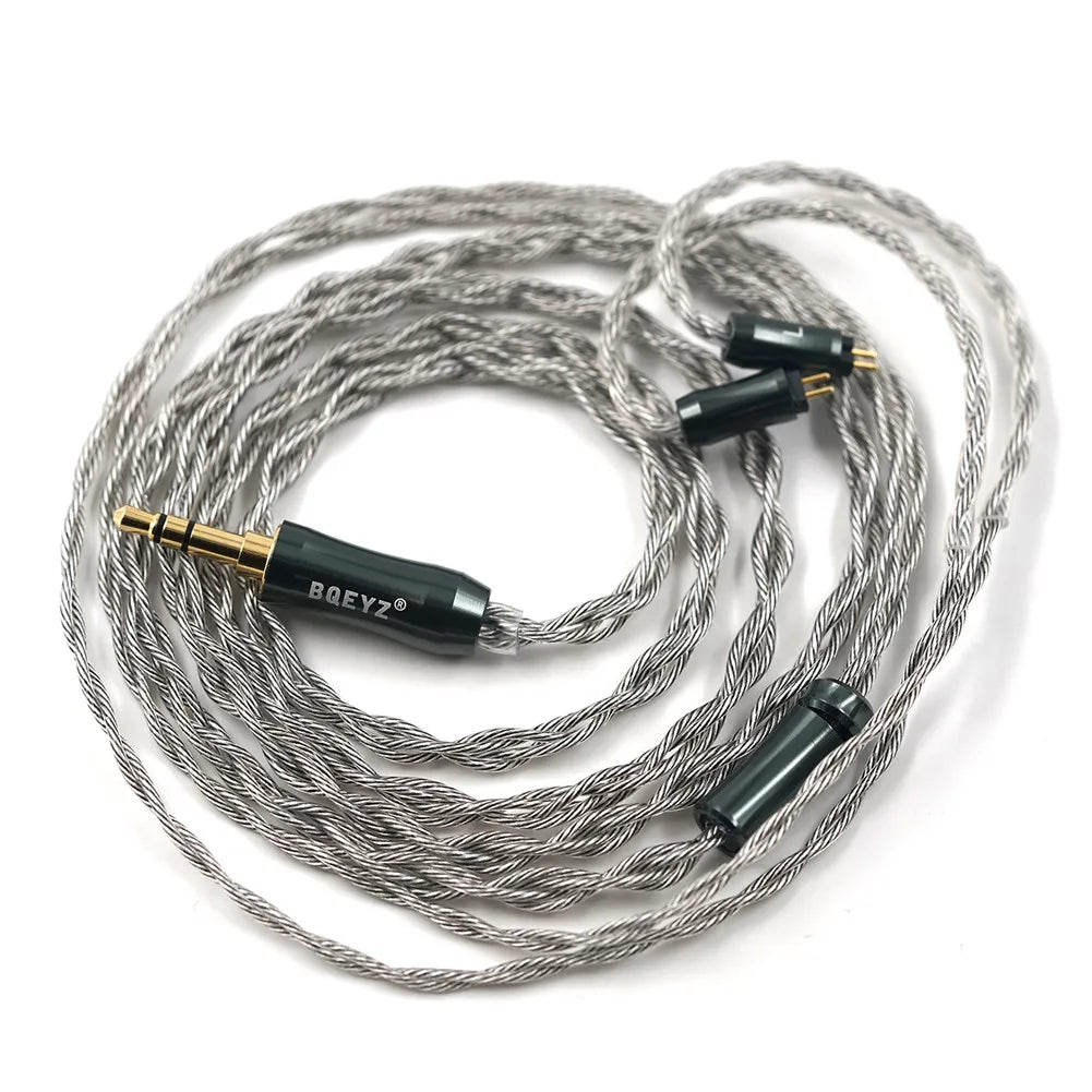 BQEYZ Autumn 2-Pin IEM Cable 4-Core Silver-Copper with 3.5mm/2.5mm/4.4mm Plugs