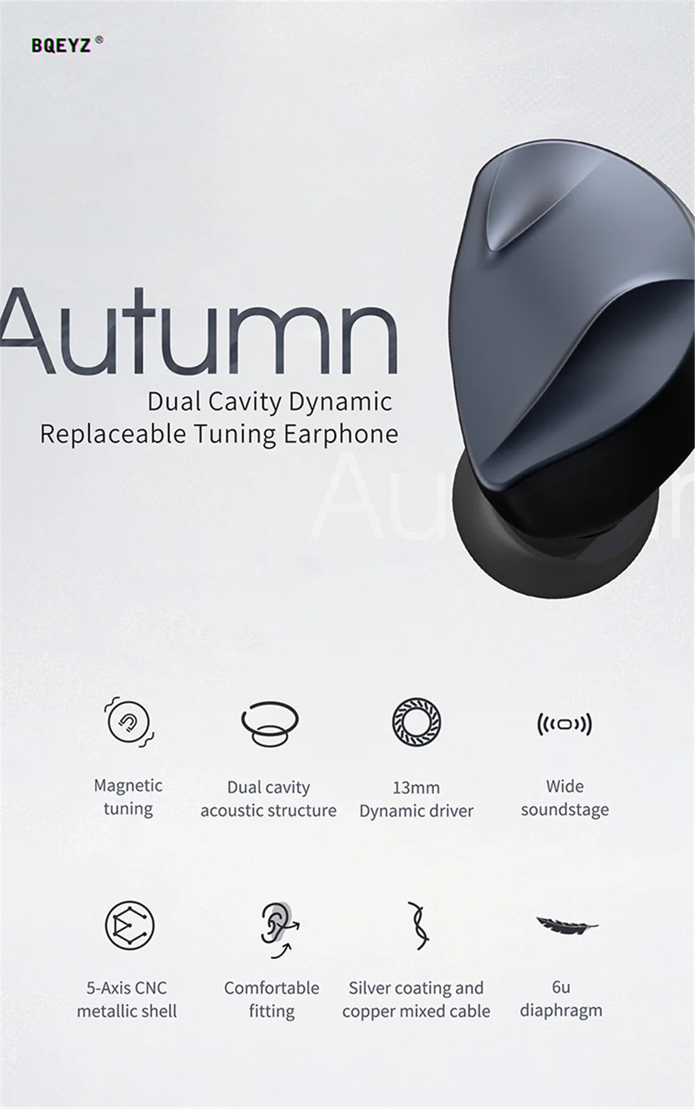 BQEYZ Autumn Dual-Cavity Dynamic Driver HiFi IEMs with Tuning Filters