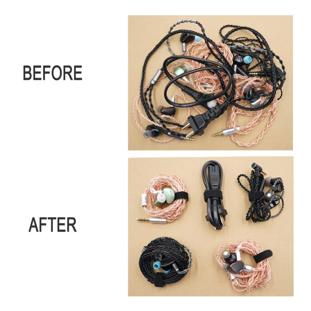 BQEYZ Nylon Hook & Loop Cable Ties – 60pcs Reusable Wire Straps