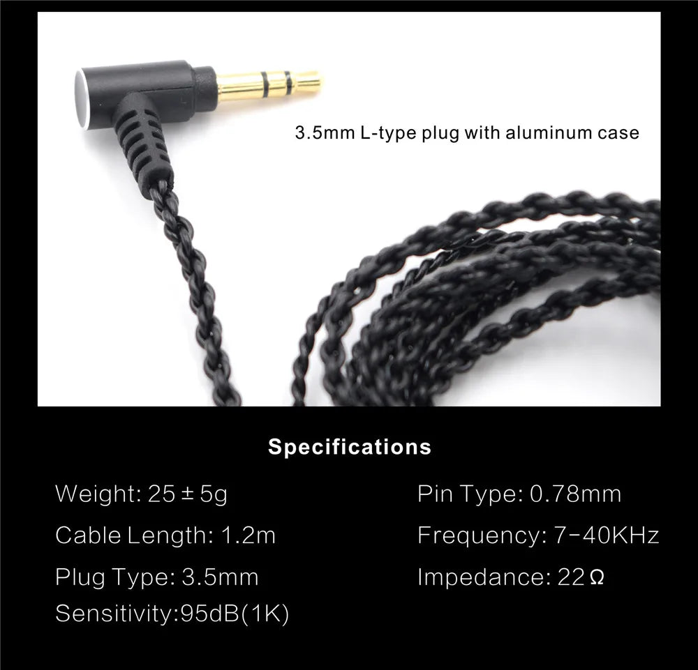 BQEYZ BQ3 HiFi In-Ear Monitor Aluminum Earbuds 0.78mm Detachable Cable