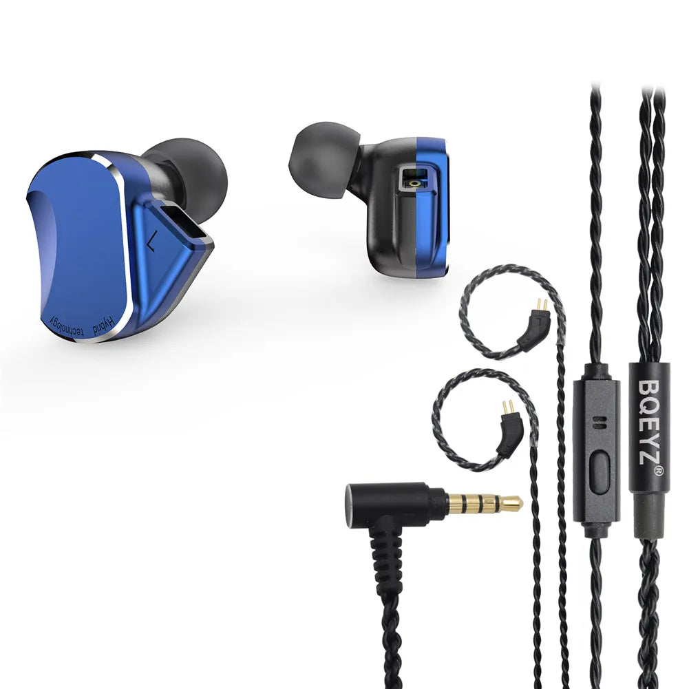BQEYZ BQ3 HiFi In-Ear Monitor Aluminum Earbuds 0.78mm Detachable Cable