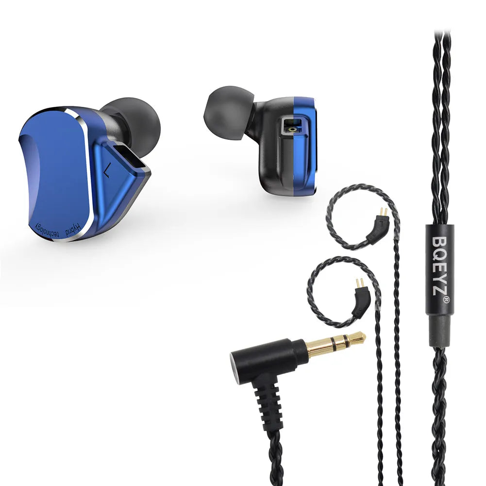 BQEYZ BQ3 HiFi In-Ear Monitor Aluminum Earbuds 0.78mm Detachable Cable