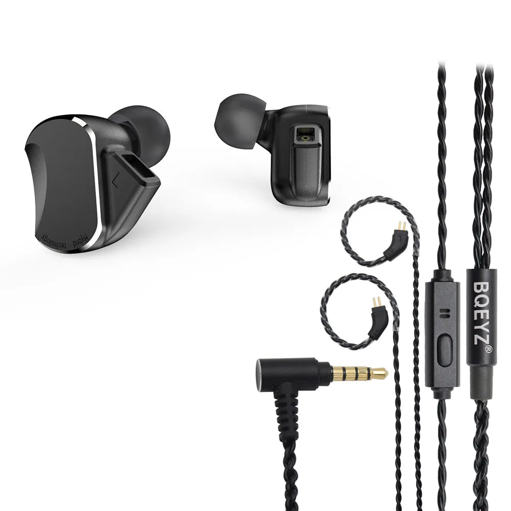 BQEYZ BQ3 HiFi In-Ear Monitor Aluminum Earbuds 0.78mm Detachable Cable