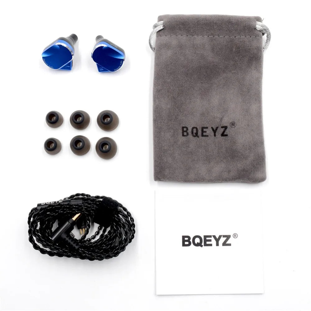 BQEYZ BQ3 HiFi In-Ear Monitor Aluminum Earbuds 0.78mm Detachable Cable