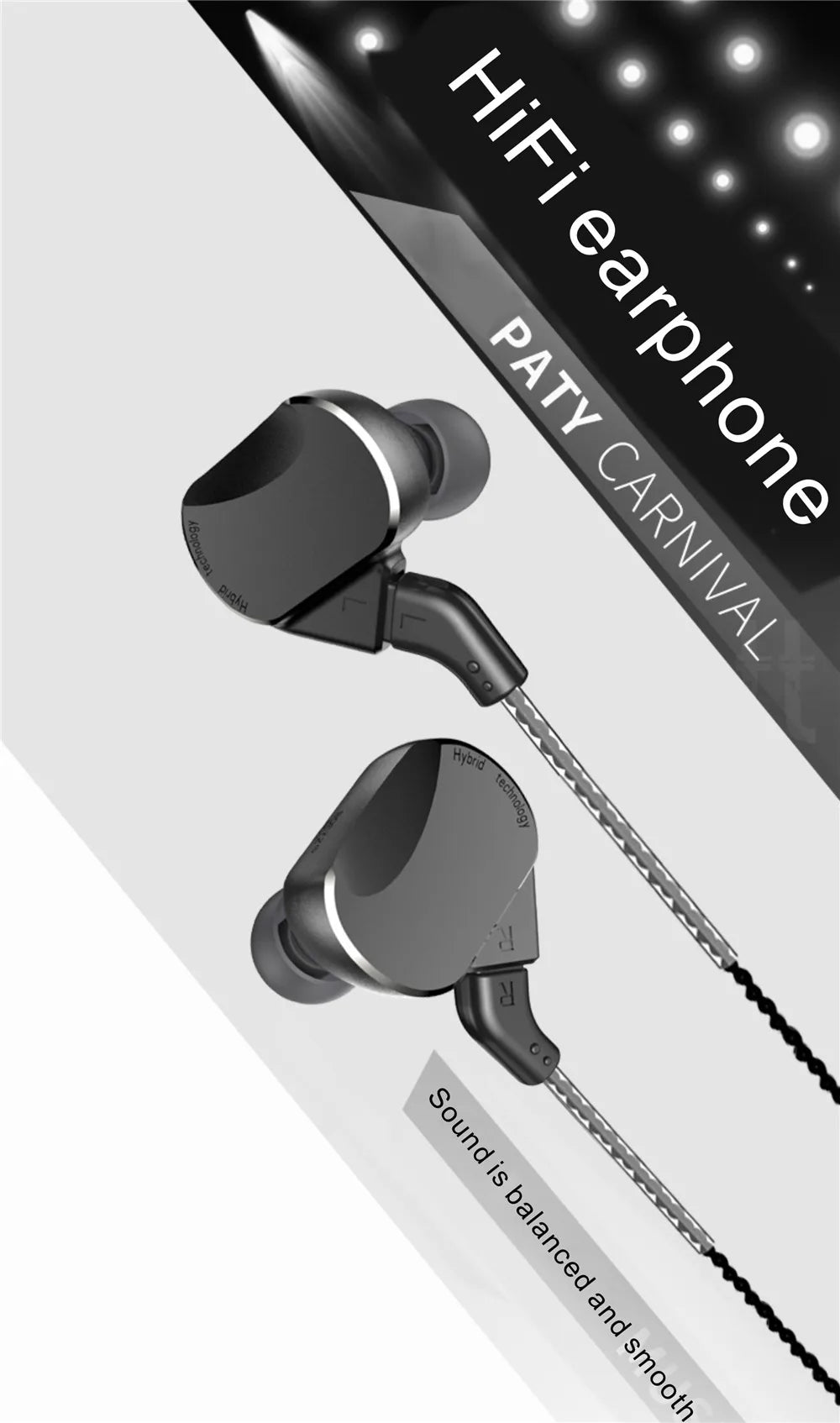 BQEYZ BQ3 HiFi In-Ear Monitor Aluminum Earbuds 0.78mm Detachable Cable
