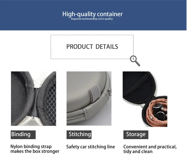 BQEYZ Portable Hard EVA Earphone Carrying Case – Gray Storage Bag