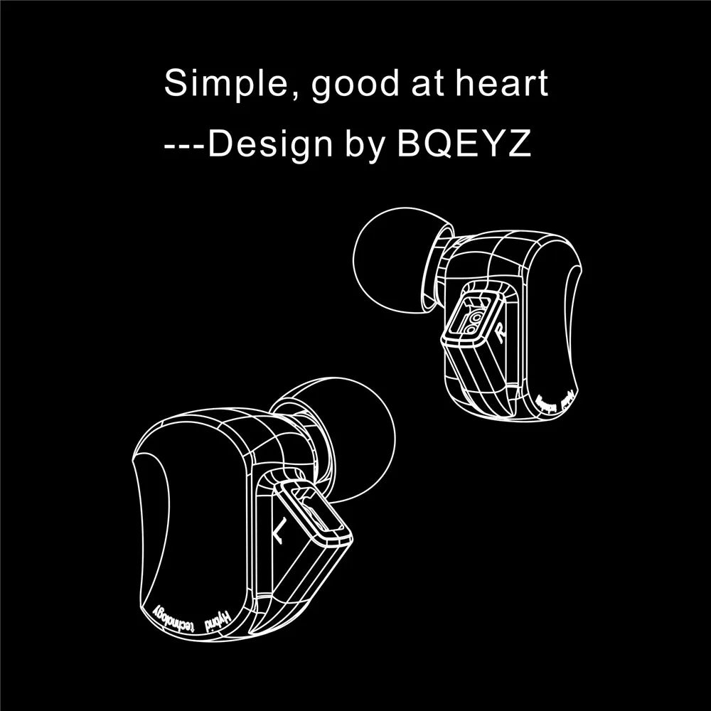 BQEYZ BQ3 HiFi In-Ear Monitor Aluminum Earbuds 0.78mm Detachable Cable
