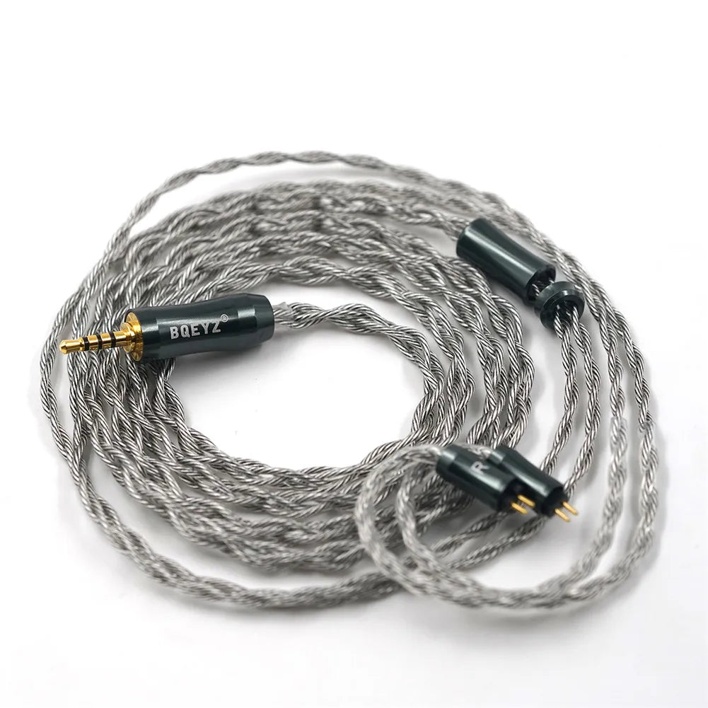 BQEYZ Autumn 2-Pin IEM Cable 4-Core Silver-Copper with 3.5mm/2.5mm/4.4mm Plugs