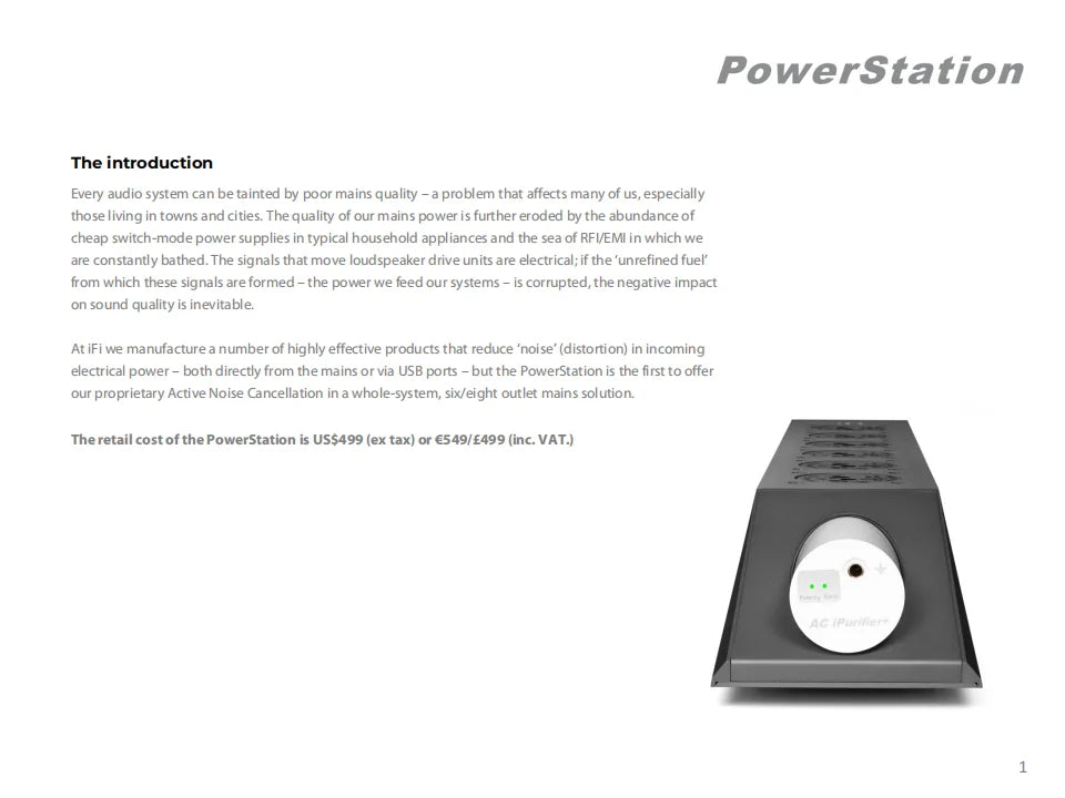 iFi Power Station Purified Power Strip – Intelligent Surge Protection, Isolated Noise Reduction, HiFi Power Management