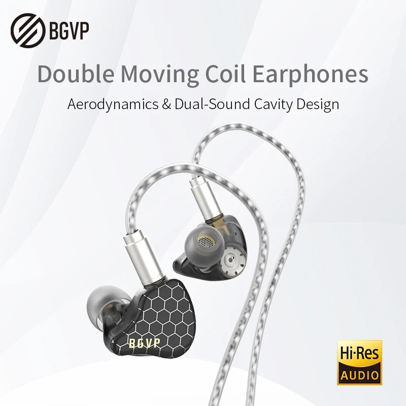 BGVP Scale 2DD Dynamic Driver In-Ear Earphone Hifi Music Earbuds MMCX