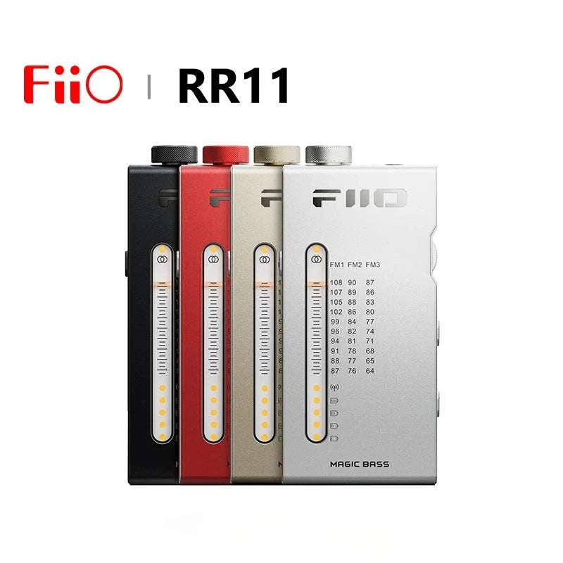 FiiO RR11 Portable HiFi FM Radio Receiver - Analog PVR Tuning, Enhanced Bass, 3D Surround Sound, 64-108MHz Coverage