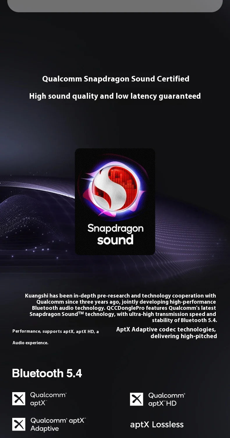 Questyle QCC Dongle Pro Bluetooth 5.4 Transmitter – LDAC Lossless, Snapdragon Sound, aptX Support