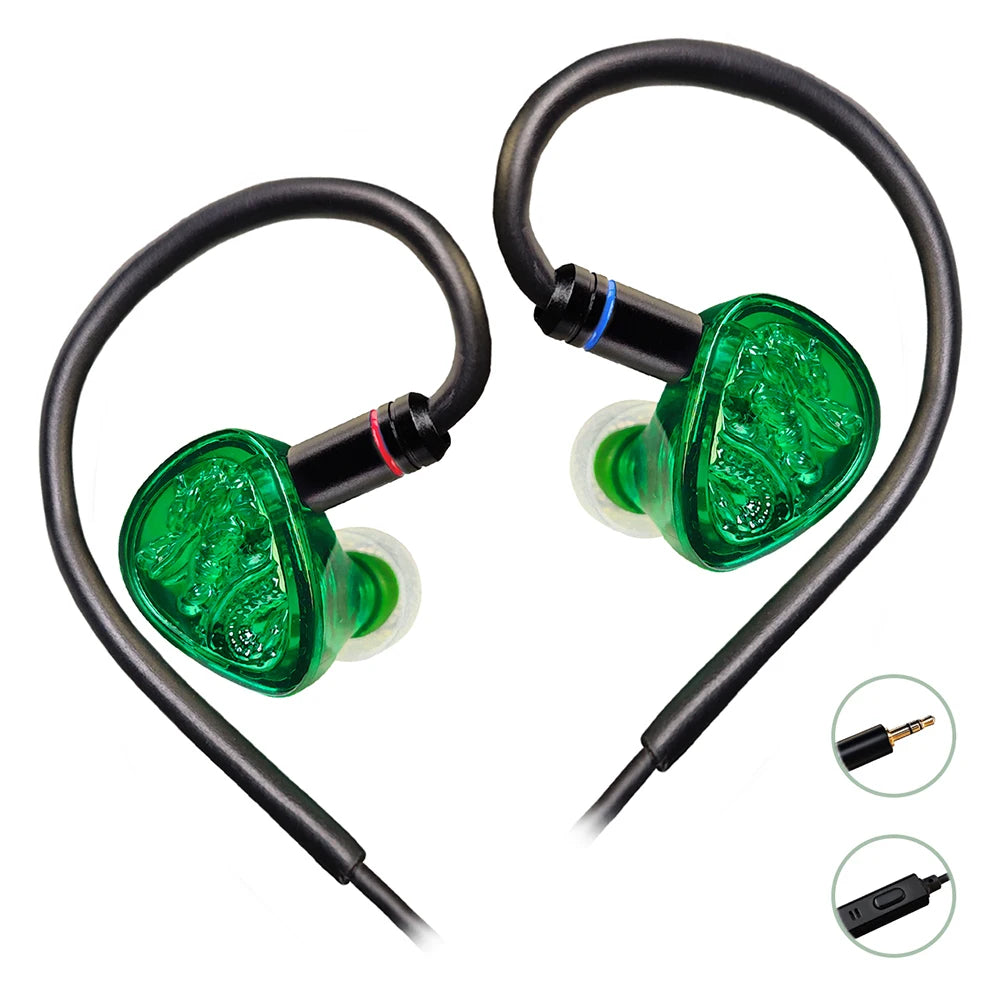 TANGZU Waner 2 Jade Dragon Edition IEM – 10mm PET Dynamic Driver In-Ear Earphones