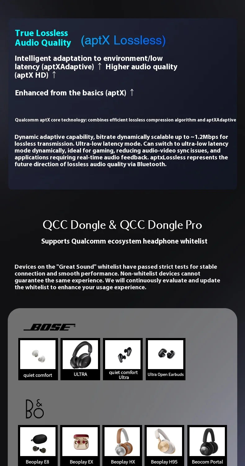 Questyle QCC Dongle Pro Bluetooth 5.4 Transmitter – LDAC Lossless, Snapdragon Sound, aptX Support