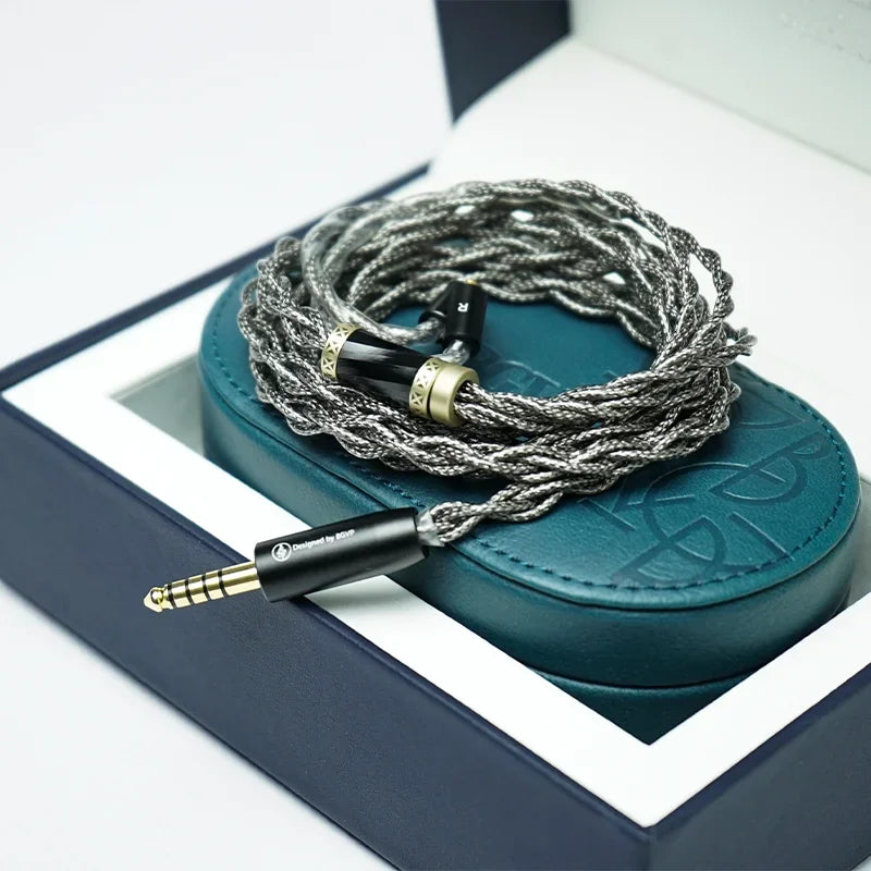 BGVP Gray Rose Earphone Cable with 5N Single Crystal Copper Silver-plated