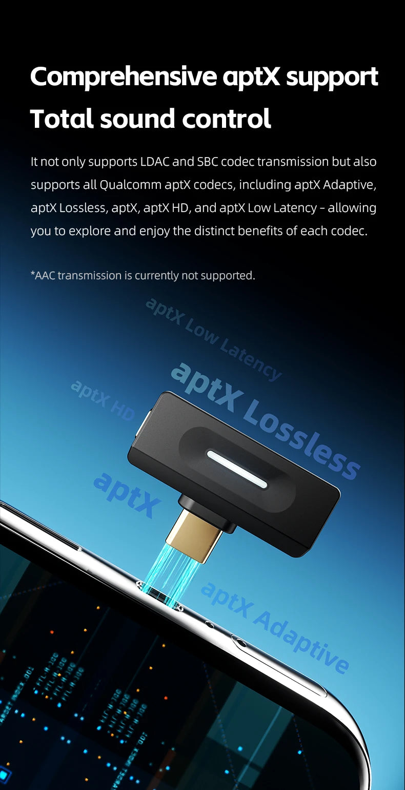 FiiO Air Link Bluetooth Transmitter – LDAC, aptX Adaptive, Type-C, BT 6.0