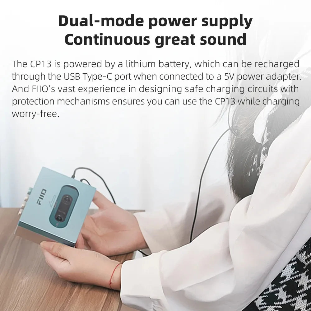 FiiO CP13 Portable Cassette Player – 1800mAh Battery, Balanced Output, Dual-Mode