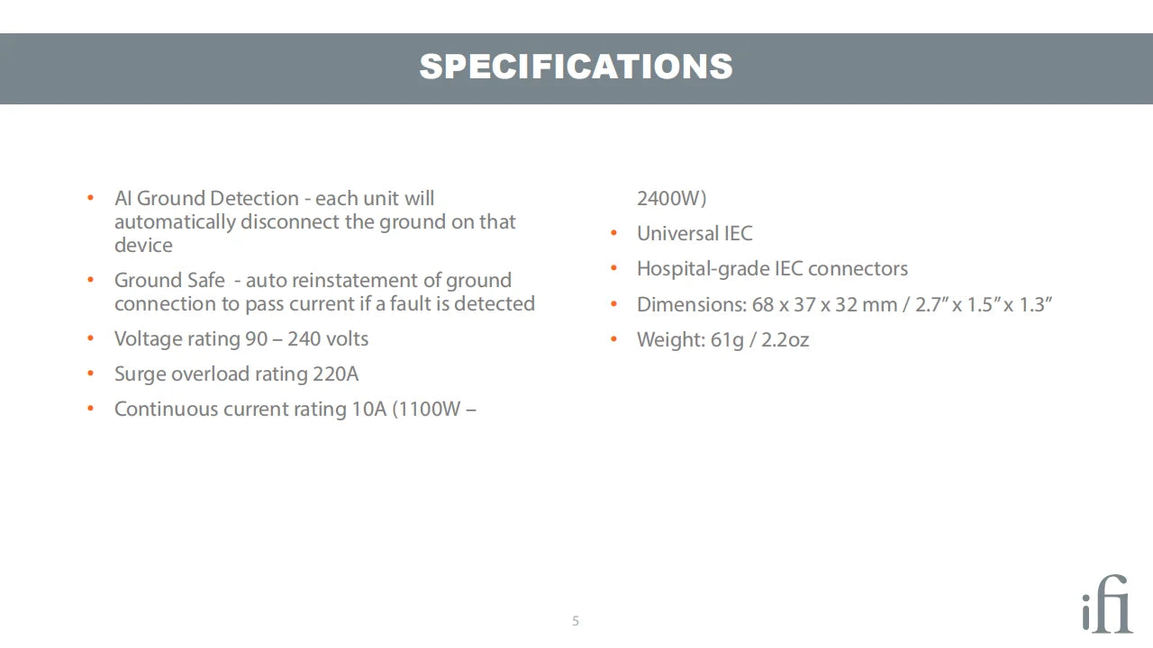 iFi GND Defender Intelligent Grounding Controller – Ground Loop Noise Reduction & EMI Shielding Power Plug