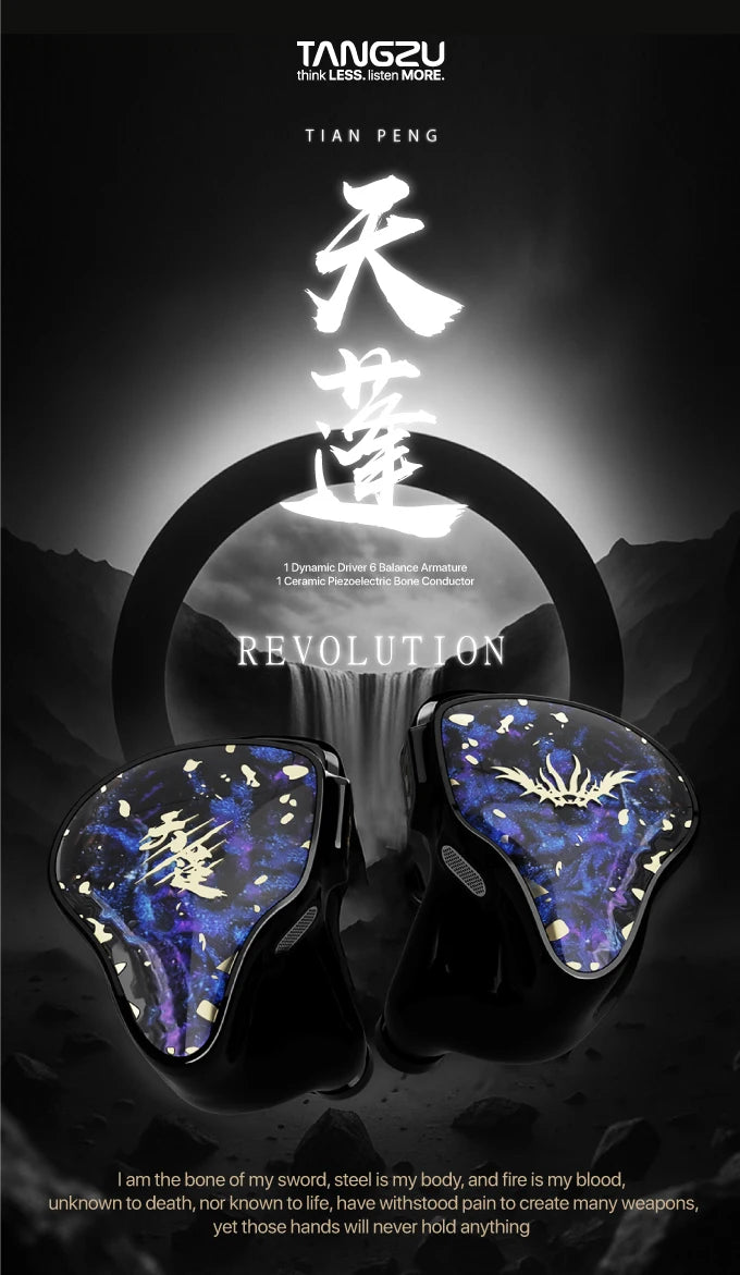 TANGZU Tianpeng IEM – 1DD+6BA+1 Bone Conduction Hybrid HiFi Earphones