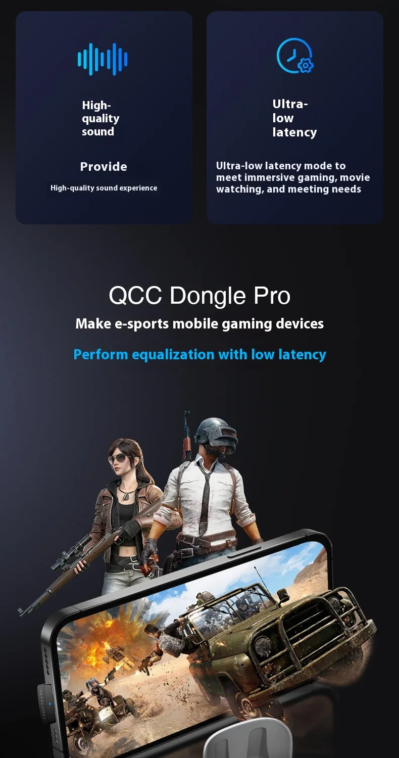 Questyle QCC Dongle Pro Bluetooth 5.4 Transmitter – LDAC Lossless, Snapdragon Sound, aptX Support