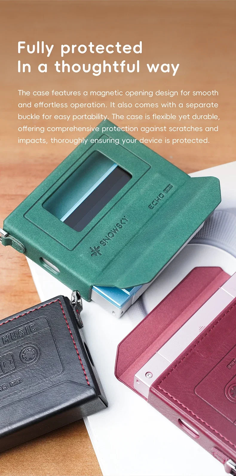 FiiO SnowSky SK-Echo Mini Leather Case - Protective Cover for Echo Mini Music Player