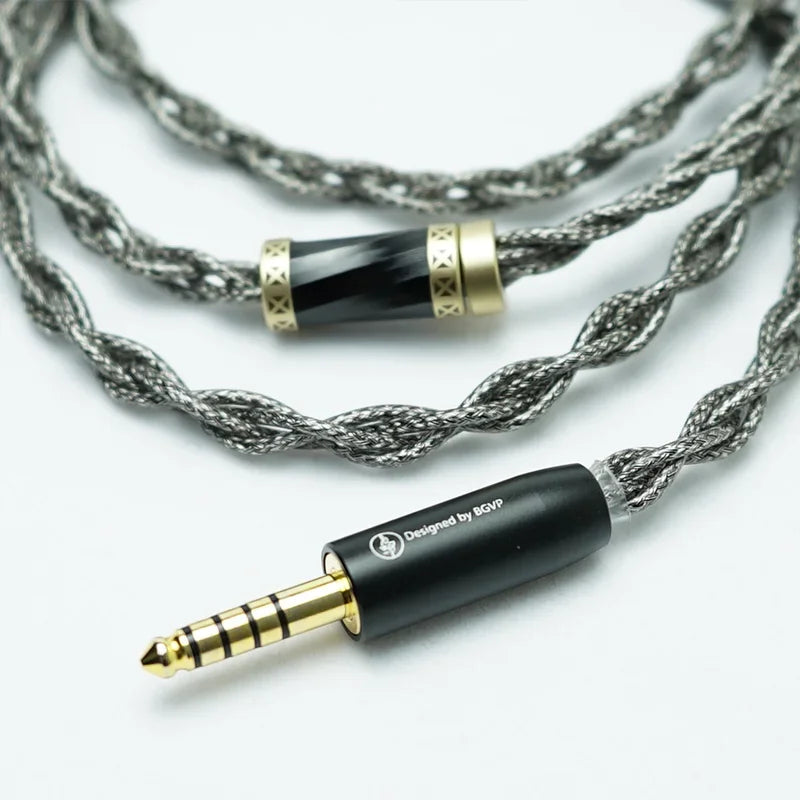 BGVP Gray Rose Earphone Cable with 5N Single Crystal Copper Silver-plated