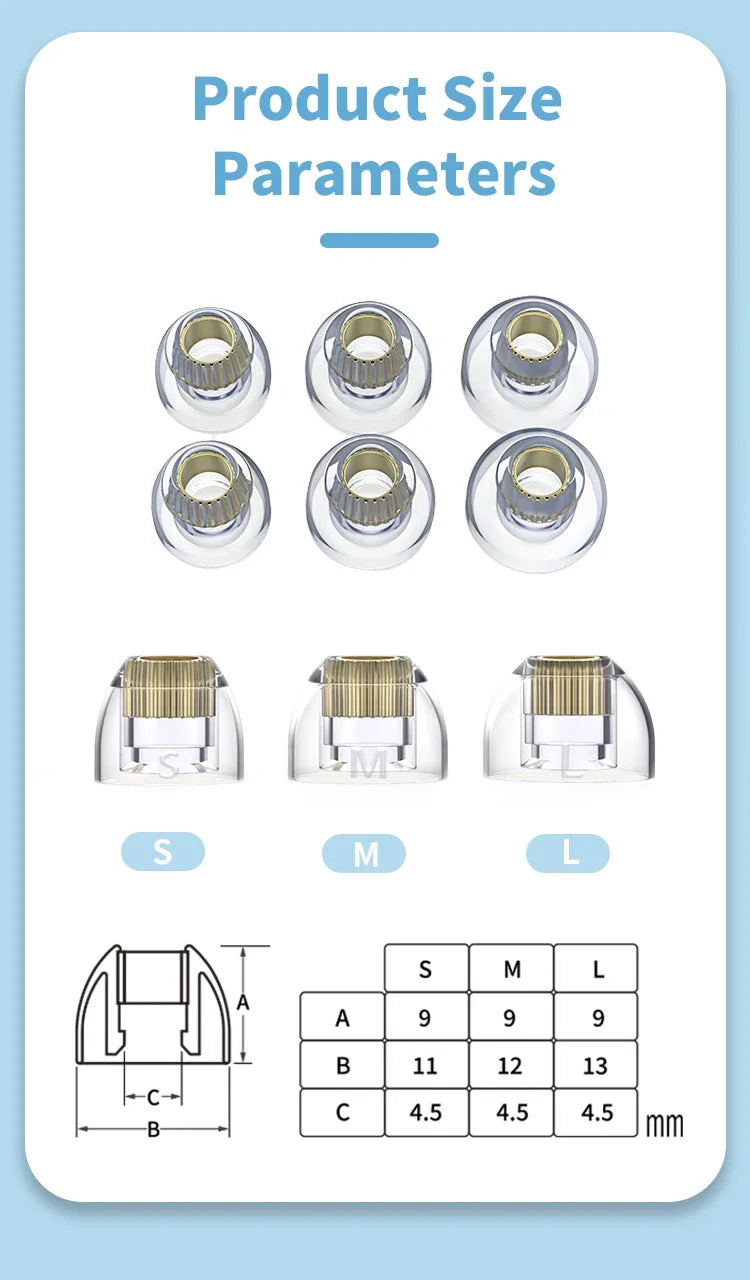 BGVP Exquisite Silicone Earphone Eartips - Oxygen-Free Copper Liquid, Skin-Friendly Headphone Accessories