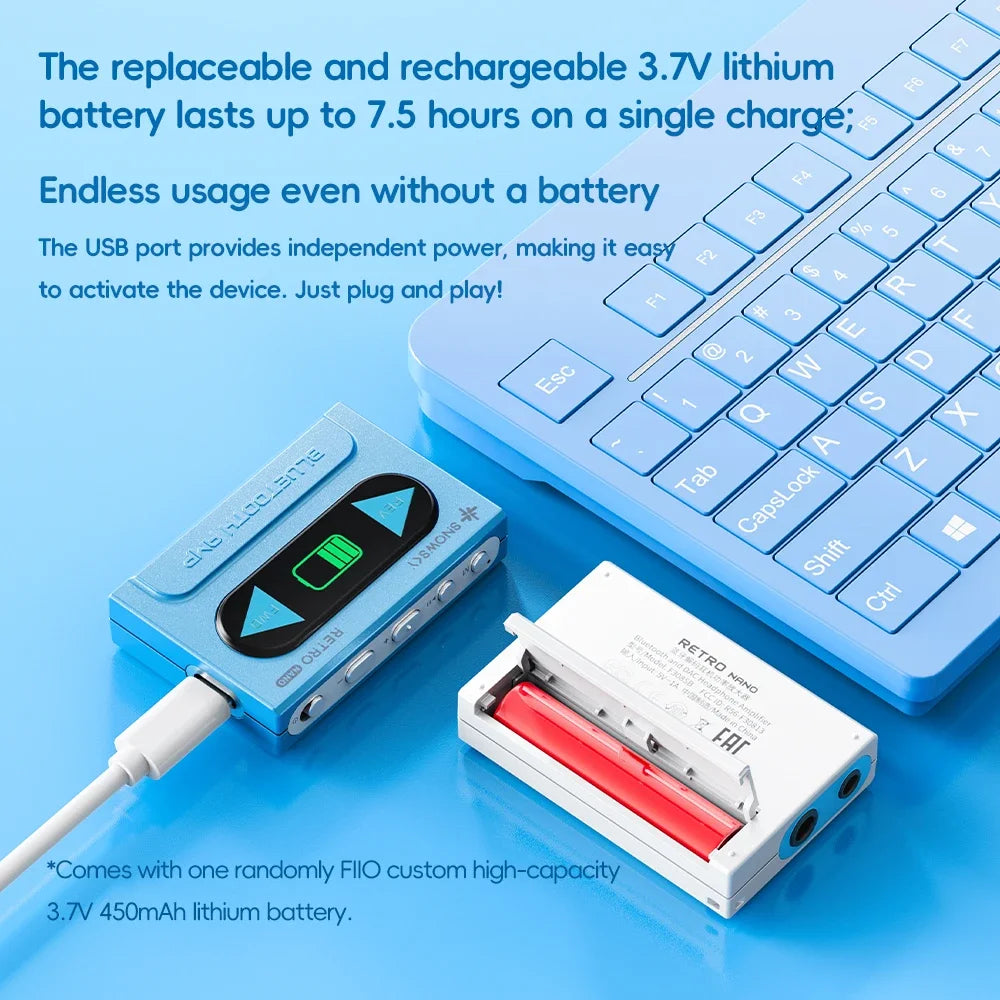 FiiO SnowSky Retro Nano Bluetooth DAC & Headphone Amplifier - LDAC, aptX Adaptive, aptX LL, 3.5mm/4.4mm Outputs
