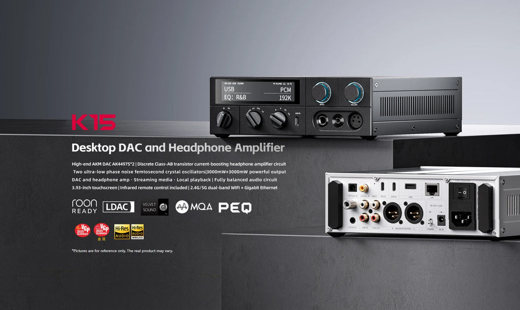 FiiO K15 Desktop DAC AMP Headphone Amplifier Full MQA PEQ Hi-Res Audio dual AK4497S chips DSD512 PCM768 Bluetooth LDAC