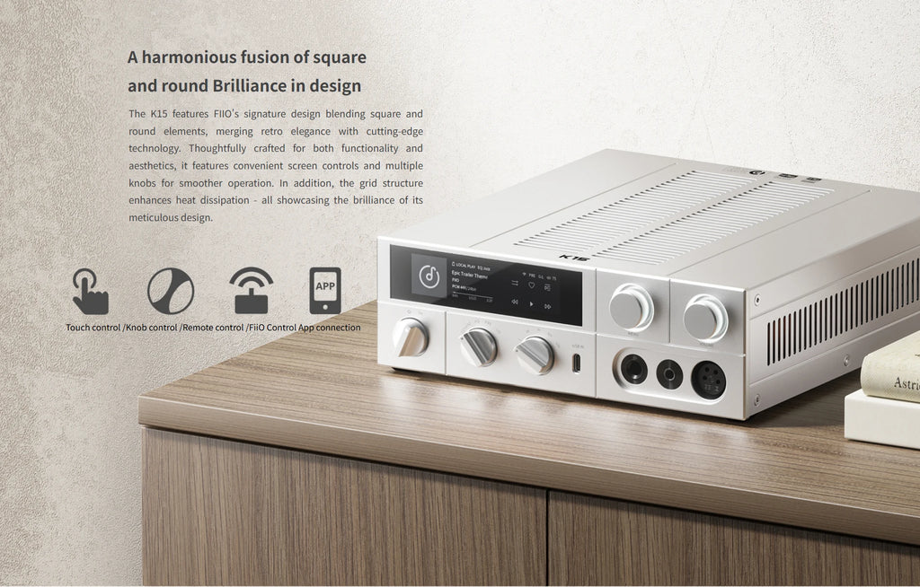 FiiO K15 Desktop DAC AMP Headphone Amplifier Full MQA PEQ Hi-Res Audio dual AK4497S chips DSD512 PCM768 Bluetooth LDAC
