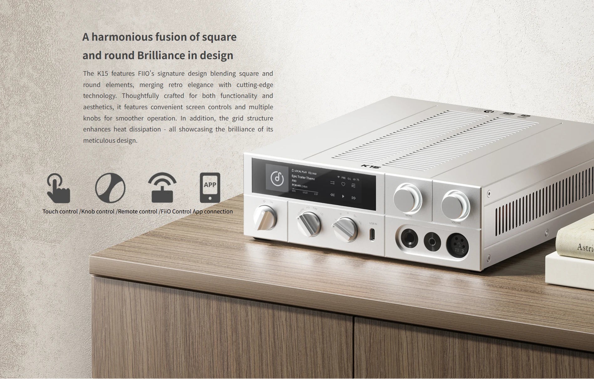 FiiO K15 Desktop DAC AMP Headphone Amplifier Full MQA PEQ Hi-Res Audio dual AK4497S chips DSD512 PCM768 Bluetooth LDAC
