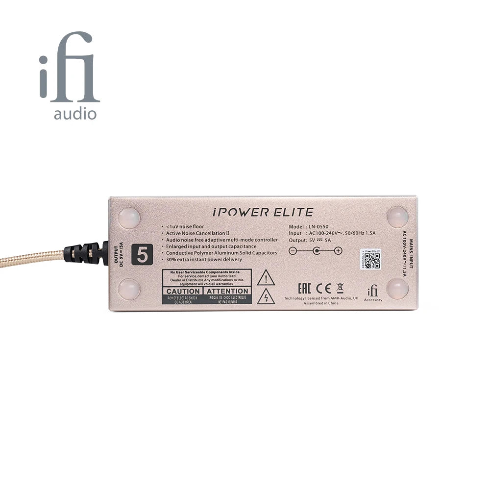 iFi iPower Elite DC Low Noise Power Adapter – Active Noise Cancellation, HiFi Power Supply for DAC & Headphone Amps