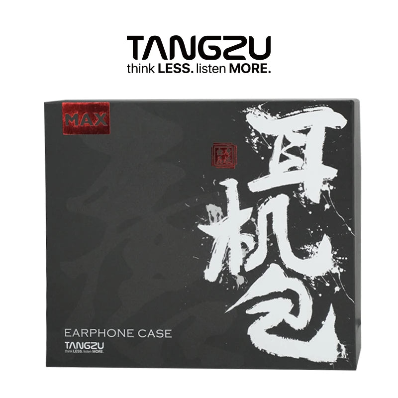 TANGZU Black Earphone Bag MAX HIFI Carrying Case Storage Accessories for IEMs Audio Adapters Eartips and Cables Nezha Bajie