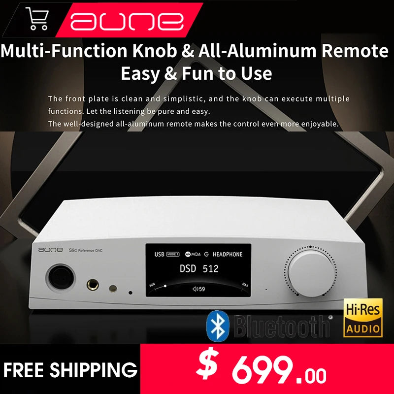 AUNE S9C PRO DAC Headphone Amplifier | ES9068AS Desktop HiFi