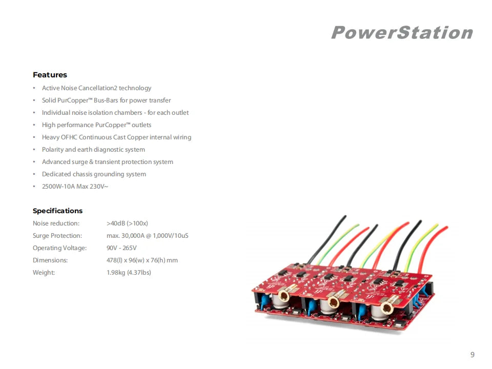 iFi Power Station Purified Power Strip – Intelligent Surge Protection, Isolated Noise Reduction, HiFi Power Management