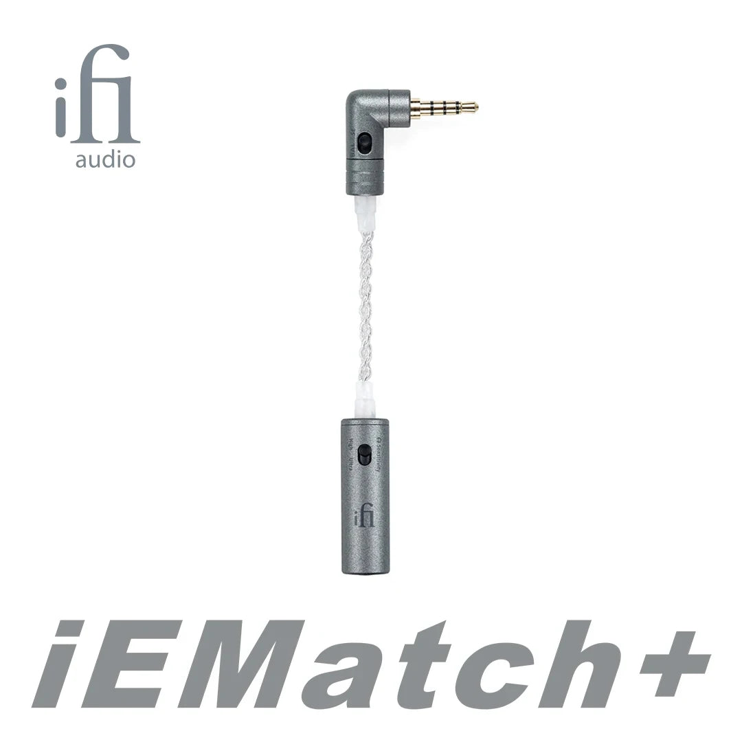 iFi iEMatch+/4.4 Lossless Headphone Impedance Matcher Noise Reduction Attenuator Equalizer 2.5/3.5 to 4.4 mm Headphone Adapter