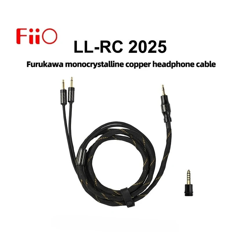 FiiO LL-RC 2025 Headphone Cable with Furukawa Monocrystalline Copper - 4.4mm Male to Dual 3.5mm Male - 1.5M