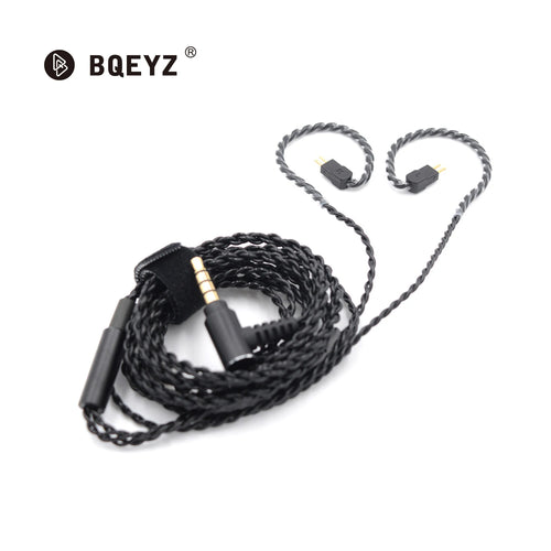 BQEYZ 0.78mm DIY Earphone Upgrade Cable 3.5mm Gold Plug for Hybrid IEM