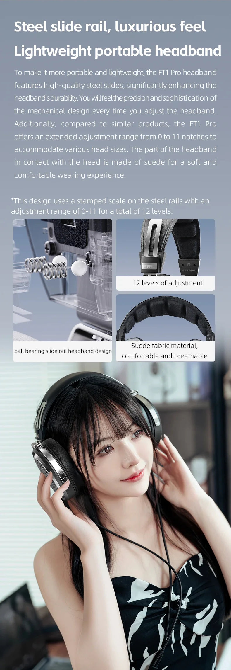 FiiO FT1 Pro Open-Back Planar Magnetic Hi-Fi Headphones - Wired, High Sensitivity for Home, Studio & Recording
