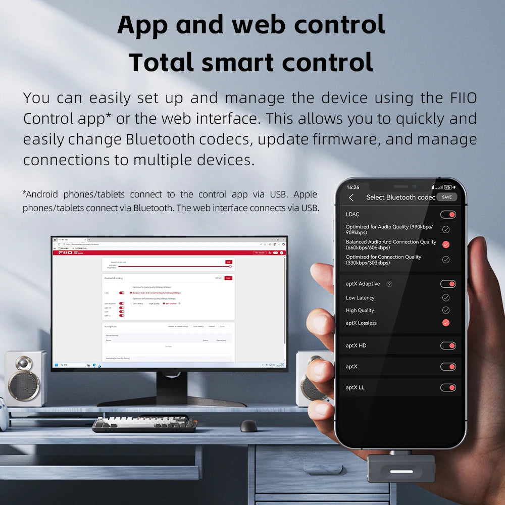 FiiO Air Link Bluetooth Transmitter – LDAC, aptX Adaptive, Type-C, BT 6.0