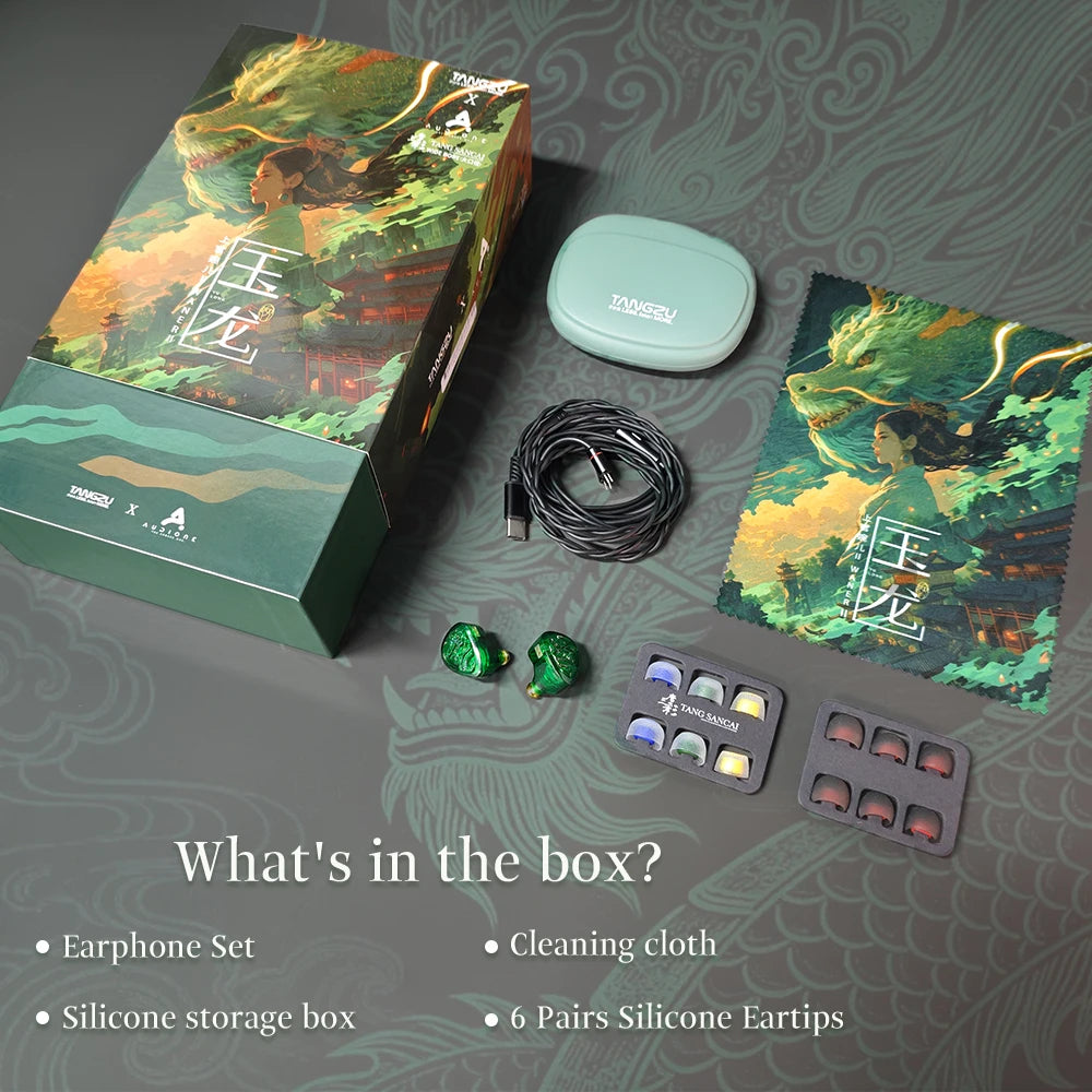 TANGZU Waner 2 Jade Dragon Edition IEM – 10mm PET Dynamic Driver In-Ear Earphones