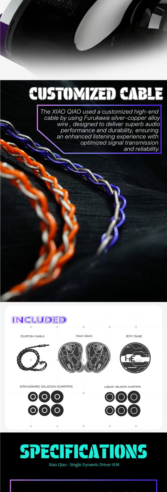 HE Xiao Qiao IEM – Semi-Open Graphene Dynamic Driver Earphones