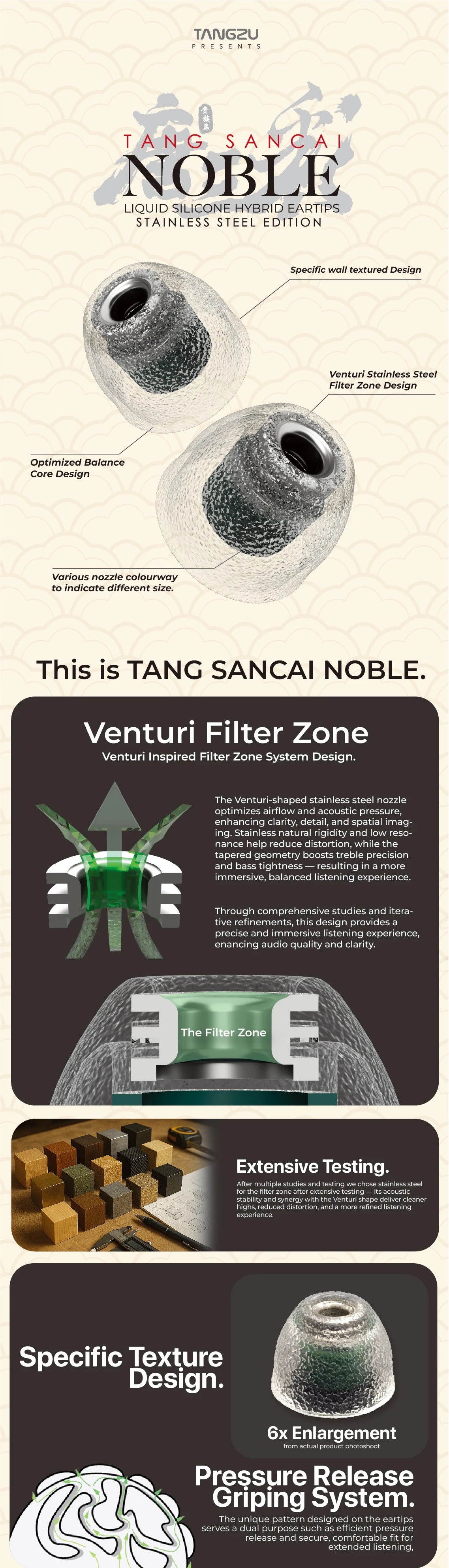 TANGZU Tang Sancai Noble Eartips – Liquid Silicone & Stainless Steel