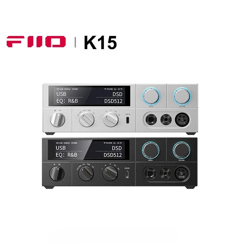 FiiO K15 Desktop DAC AMP Headphone Amplifier Full MQA PEQ Hi-Res Audio dual AK4497S chips DSD512 PCM768 Bluetooth LDAC